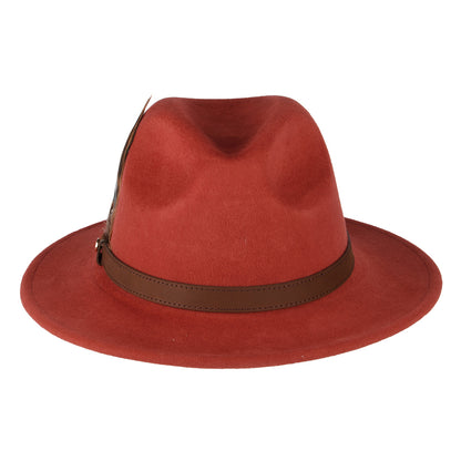 Failsworth Hats Showerproof Wool Felt Fedora Hat - Ginger