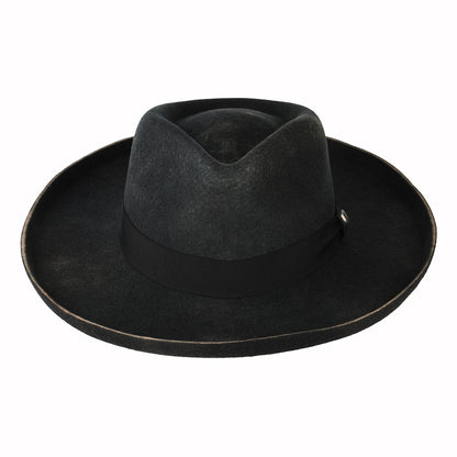 Brixton Hats Victoria Wool Felt Fedora Hat - Washed Black