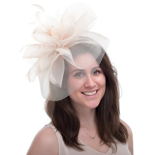 Jane Anne Designs Joanne Veil Fascinator - Nude