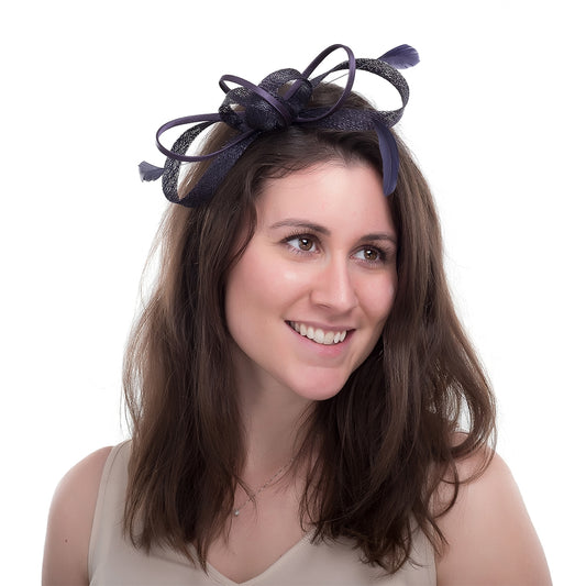 Jane Anne Designs Julie Fascinator - Navy Blue