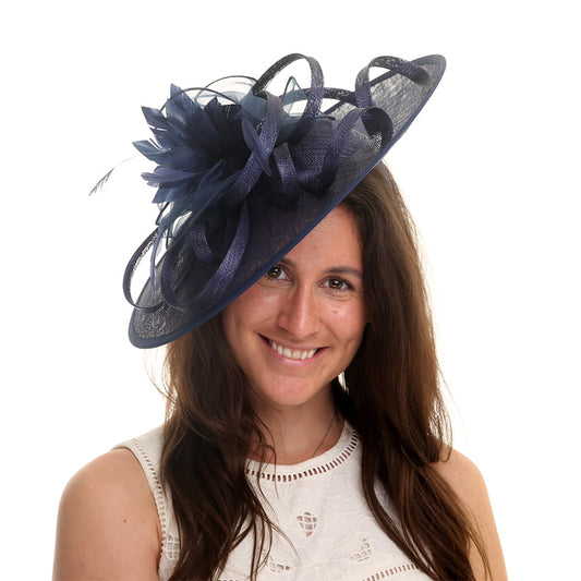 Jane Anne Designs Penelope Disc Fascinator - Navy Blue