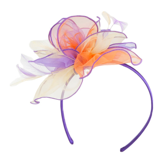 Scala Hats Organza Fascinator - Multi-Coloured