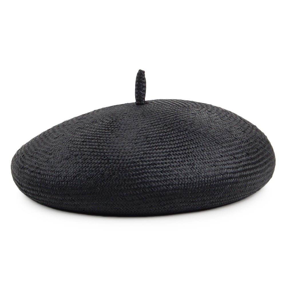 Whiteley Hats Audrey Straw Beret - Black