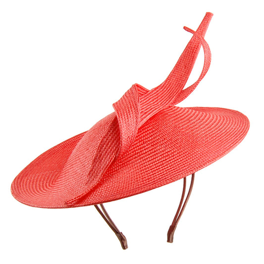 Whiteley Hats Marian Straw Disc Fascinator - Orange