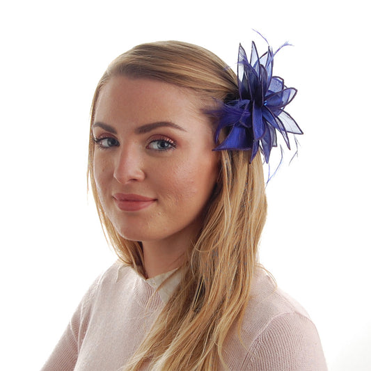 Failsworth Hats Organza Clip-On Lily Fascinator - Blue