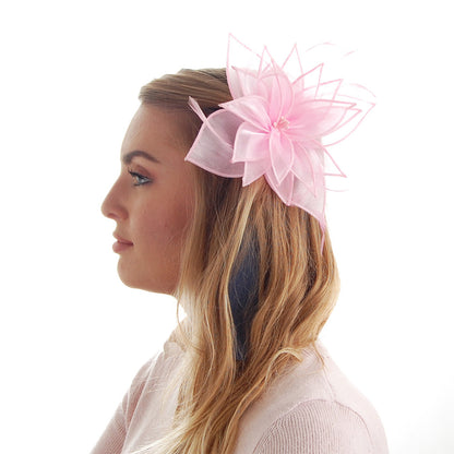 Failsworth Hats Organza Clip-On Lily Fascinator - Light Pink