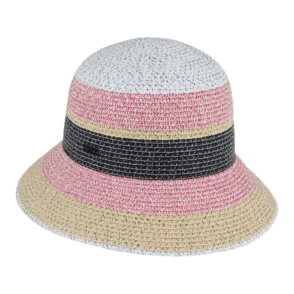 Betmar Hats Catherine Stripe Sun Hat - Natural-Pink