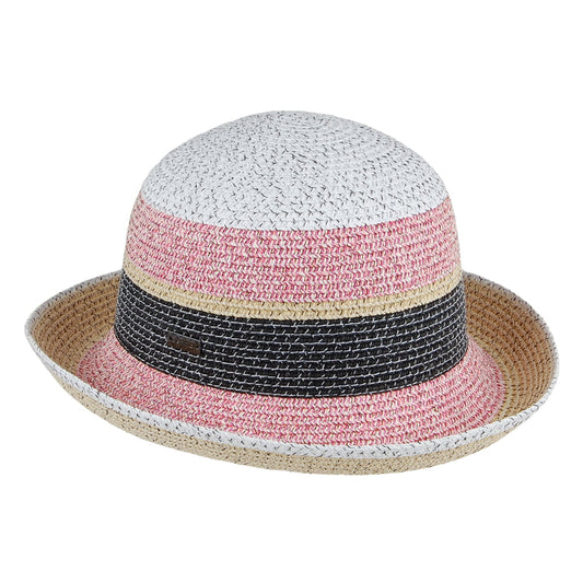 Betmar Hats Catherine Stripe Sun Hat - Natural-Pink