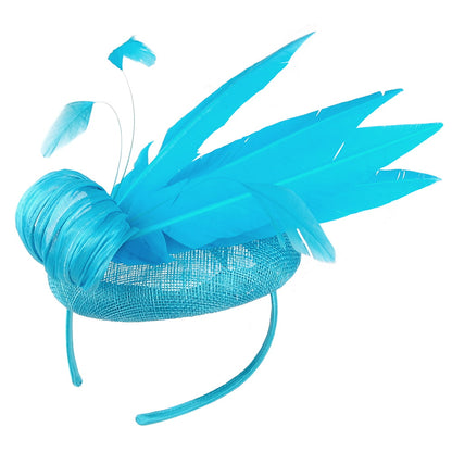 Failsworth Hats Ariel Feather Pillbox Hat - Turquoise