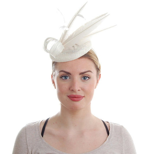 Failsworth Hats Ariel Feather Pillbox Hat - Ivory