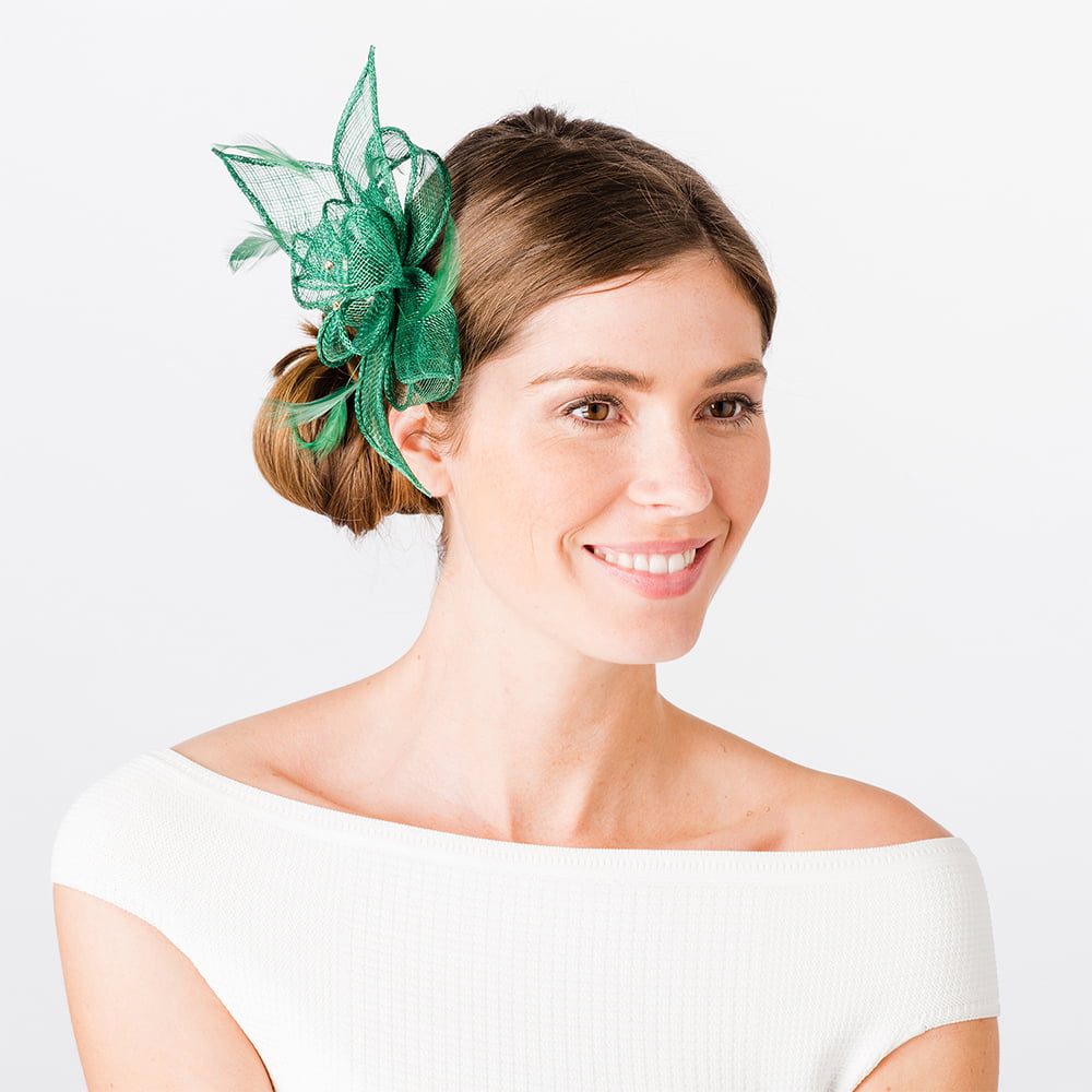 Failsworth Hats Wendy Clip-On Flower Fascinator - Emerald