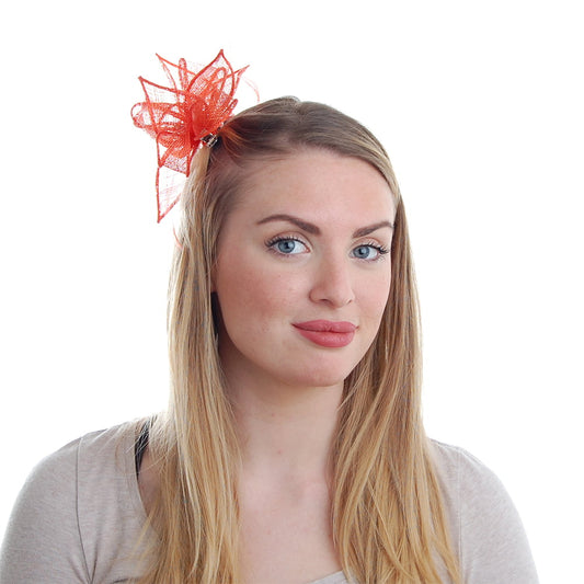 Failsworth Hats Wendy Clip-On Flower Fascinator - Orange