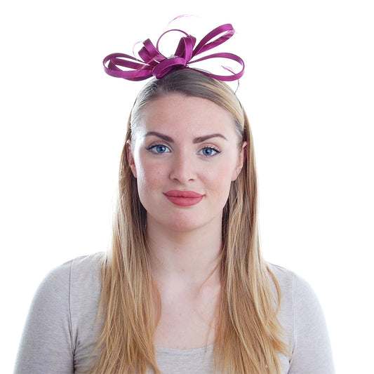 Failsworth Hats Satin Fascinator - Berry
