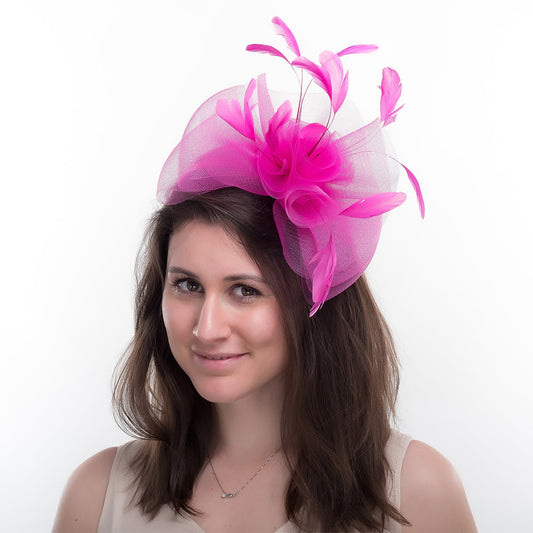 Jane Anne Designs Ferne Fascinator - Fuchsia