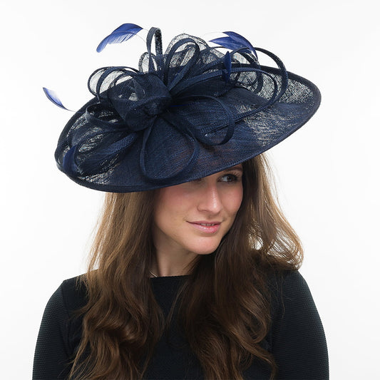 Jane Anne Designs Molly Disc Fascinator - Navy Blue