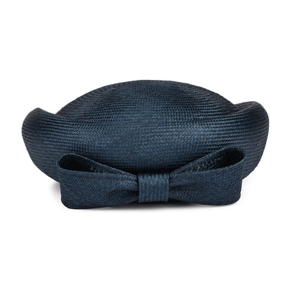 Whiteley Hats Alexia Straw Pillbox Hat - Navy Blue