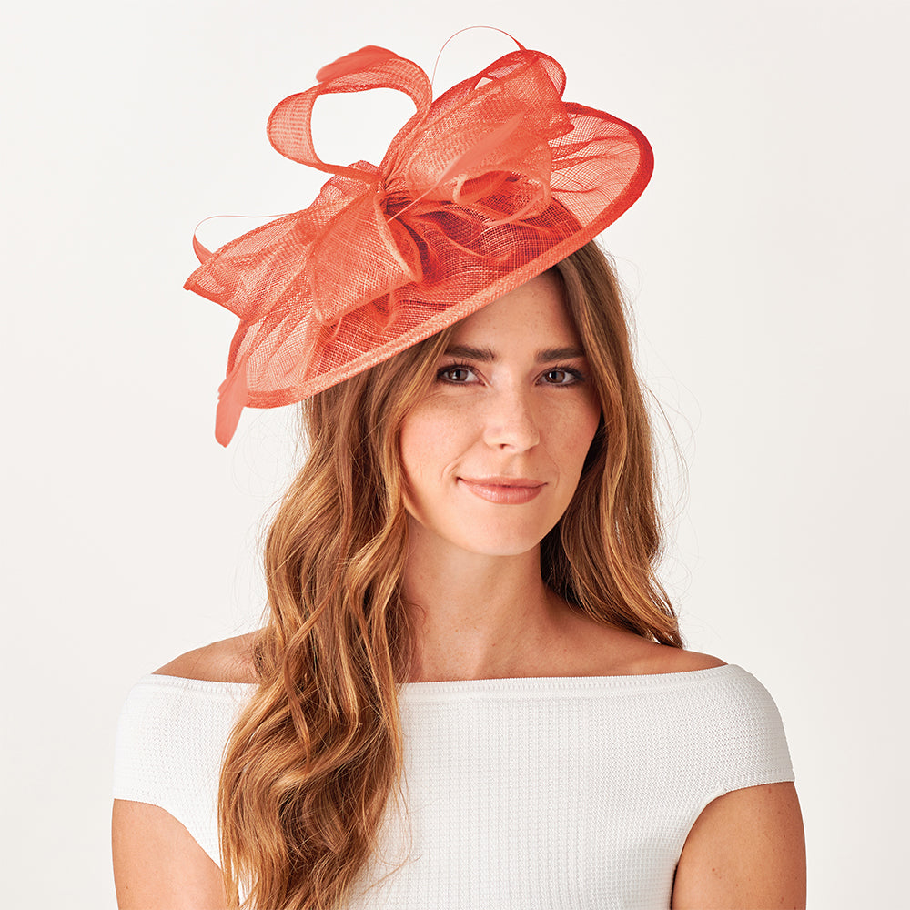 Failsworth Hats Ginny Disc Fascinator - Papaya