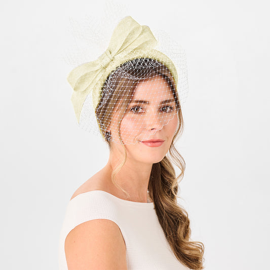 Failsworth Hats Audrey Bow Occasion Headband With Veil - Ivory