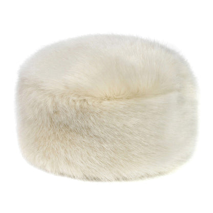 Helen Moore Womens Faux Fur Winter Pillbox Hat - Ivory