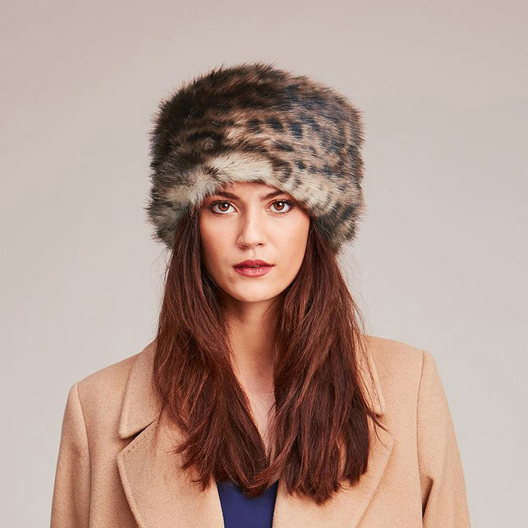 Helen Moore Womens Faux Fur Winter Pillbox Hat - Leopard – Village Hats