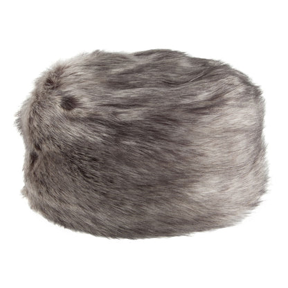 Helen Moore Womens Faux Fur Winter Pillbox Hat - Grey