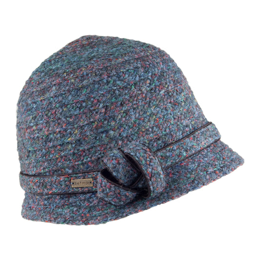 Betmar Hats Ella Cloche Hat - Navy Multi