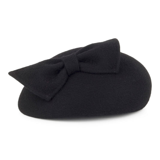 Whiteley Hats Kate Pillbox Hat with Bow - Black