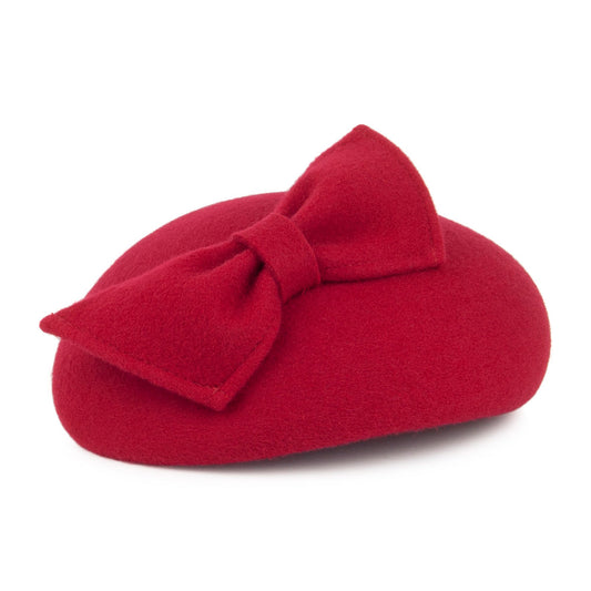 Whiteley Hats Kate Pillbox Hat with Bow - Red