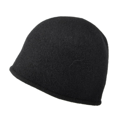 Seeberger Hats Virgin Wool Cloche with Bow - Black