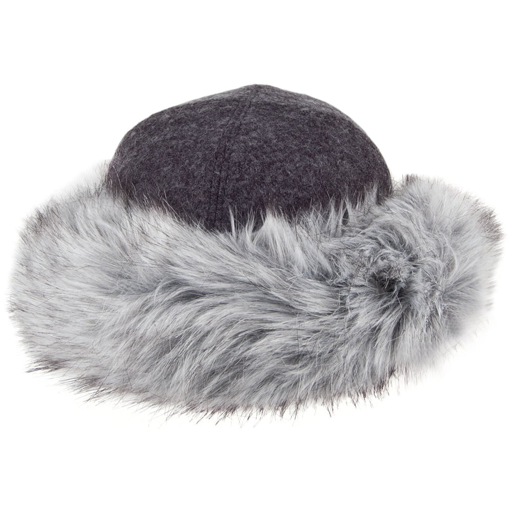 Helen Moore Hats Lara Faux Fur Winter Hat - Grey
