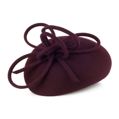 Whiteley Hats Rosey Wool Pillbox Hat with Swirl - Mulberry