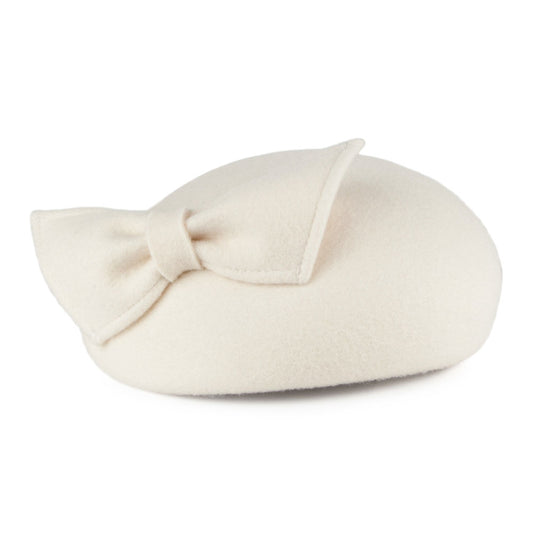Whiteley Hats Kate Pillbox Hat with Bow - Winter White