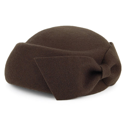 Whiteley Hats Avery Wool Pillbox Hat With Bow - Moss