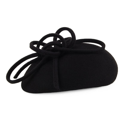 Whiteley Hats Rosey Wool Pillbox Hat with Swirl - Black