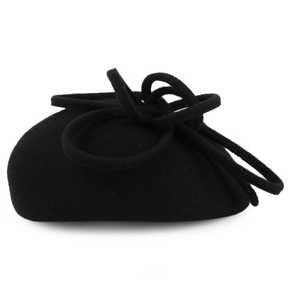 Whiteley Hats Rosey Wool Pillbox Hat with Swirl - Black