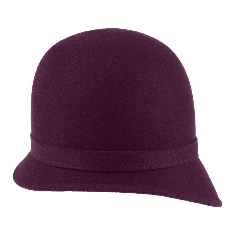 Whiteley Hats Harper Wool Cloche With Bow - Mulberry