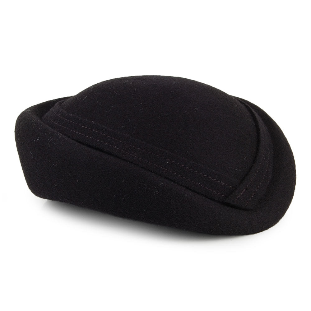 Whiteley Hats Maria Wool Pillbox Hat - Black