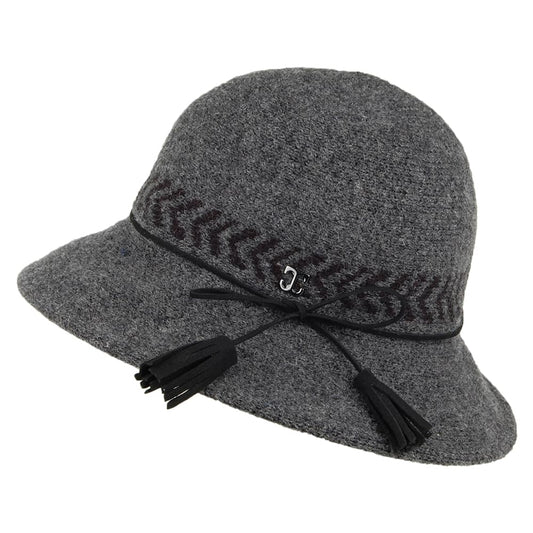 Callanan Hats Mattie Wool Blend Cloche - Charcoal