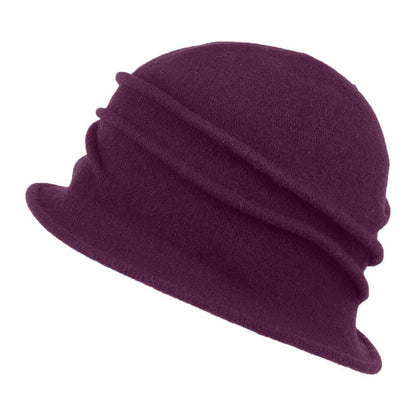Scala Hats Sienna Wool Cloche with Rosette - Purple