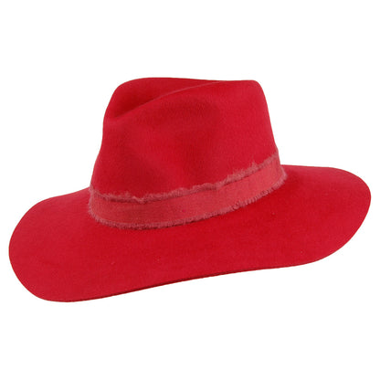 Brixton Hats Ella Wide Brim Fedora Hat - Red