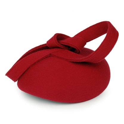 Whiteley Hats Carlita Pillbox Hat with Swirl - Red