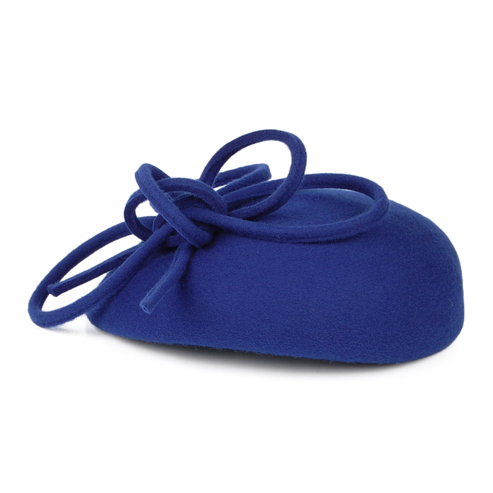 Whiteley Hats Rosey Wool Pillbox Hat with Swirl - Royal Blue