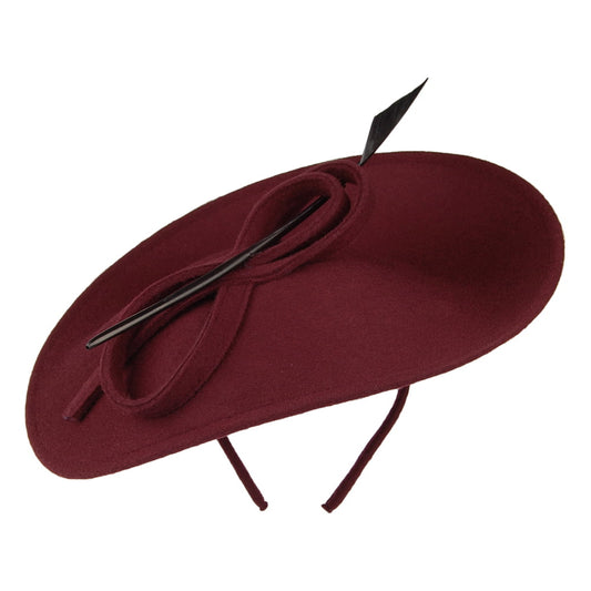 Whiteley Hats Athena Wool Disc Fascinator - Mulberry