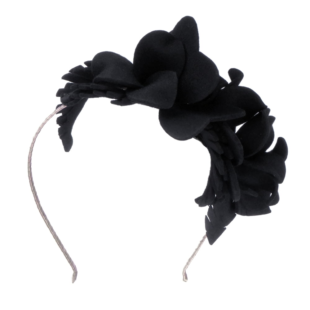 Failsworth Hats Floral Wool Felt Headband - Black