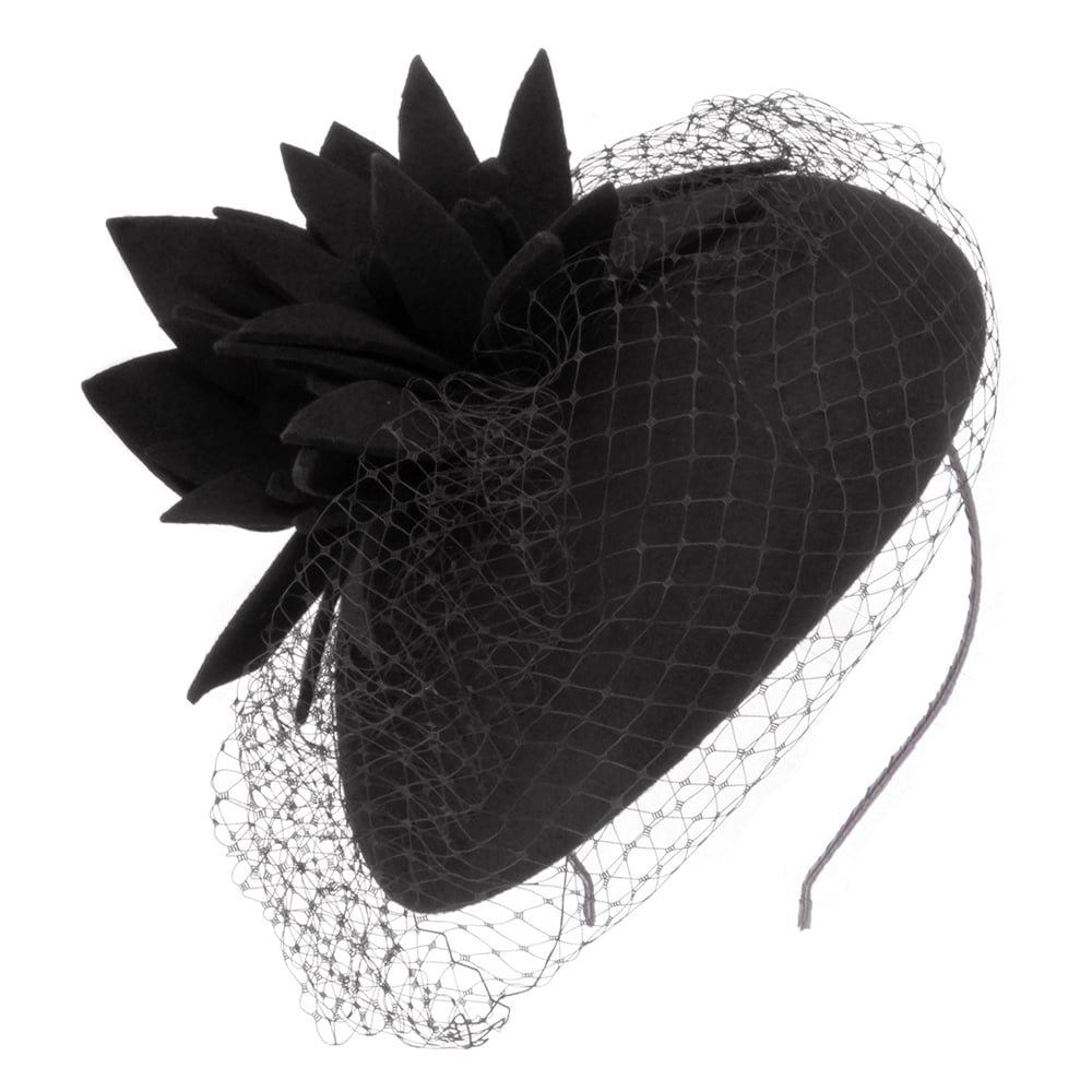 Failsworth Hats Miriam Pillbox Hat With Veil - Black
