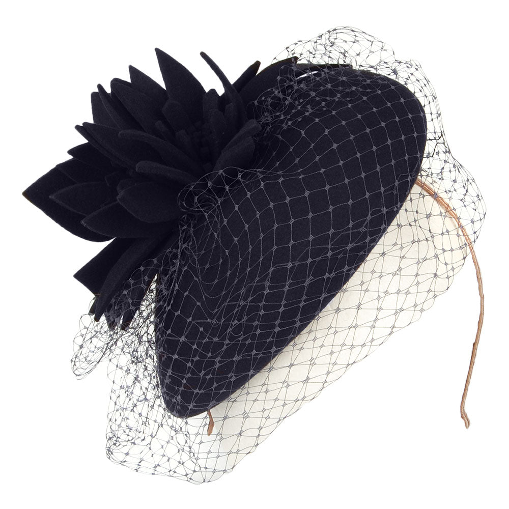Failsworth Hats Miriam Pillbox Hat With Veil - Navy Blue