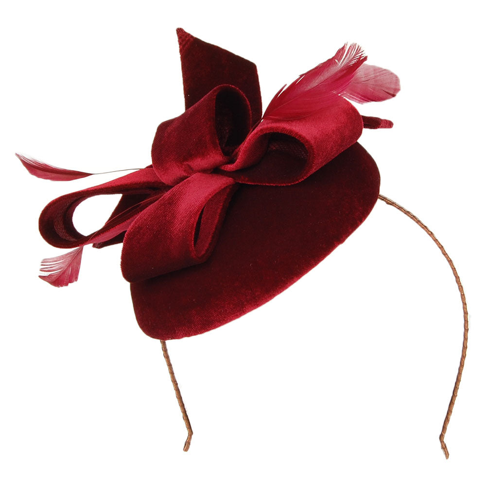 Failsworth Hats Juliet Velvet Pillbox Hat - Burgundy