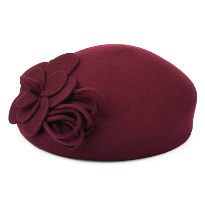 Failsworth Hats Flower Pillbox Hat - Merlot