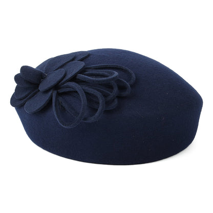Failsworth Hats Flower Pillbox Hat - Navy Blue