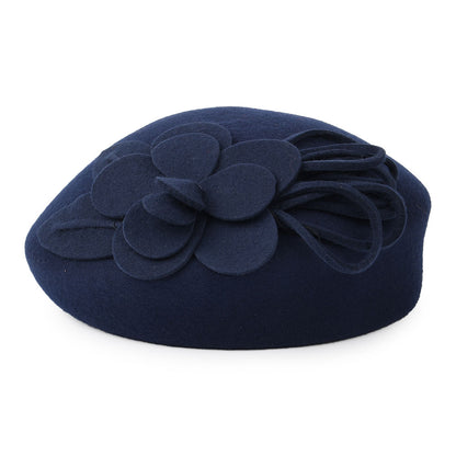 Failsworth Hats Flower Pillbox Hat - Navy Blue